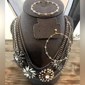 Unique costume jewelry. Necklace and earrings